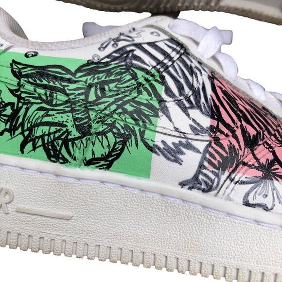 CUSTOM Air Force 1 Low 'Tiger Print' Size 4.5 - Picture 9 of 16